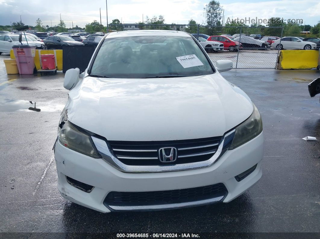 2015 Honda Accord Ex-l V-6 White vin: 1HGCR3F87FA017786