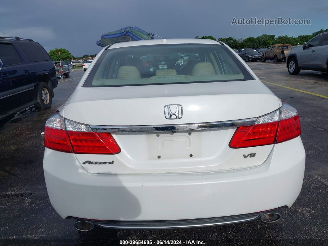 2015 Honda Accord Ex-l V-6 White vin: 1HGCR3F87FA017786