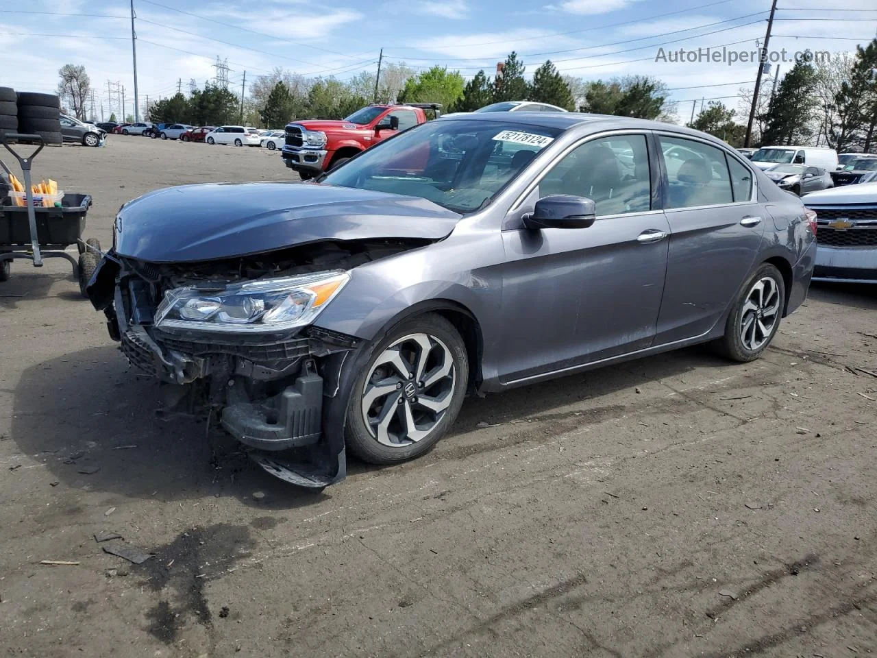 2017 Honda Accord Exl Серый vin: 1HGCR3F87HA010372