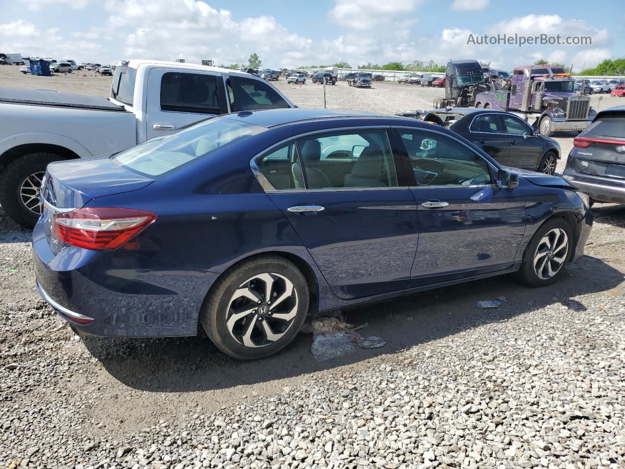 2017 Honda Accord Exl Blue vin: 1HGCR3F87HA038589