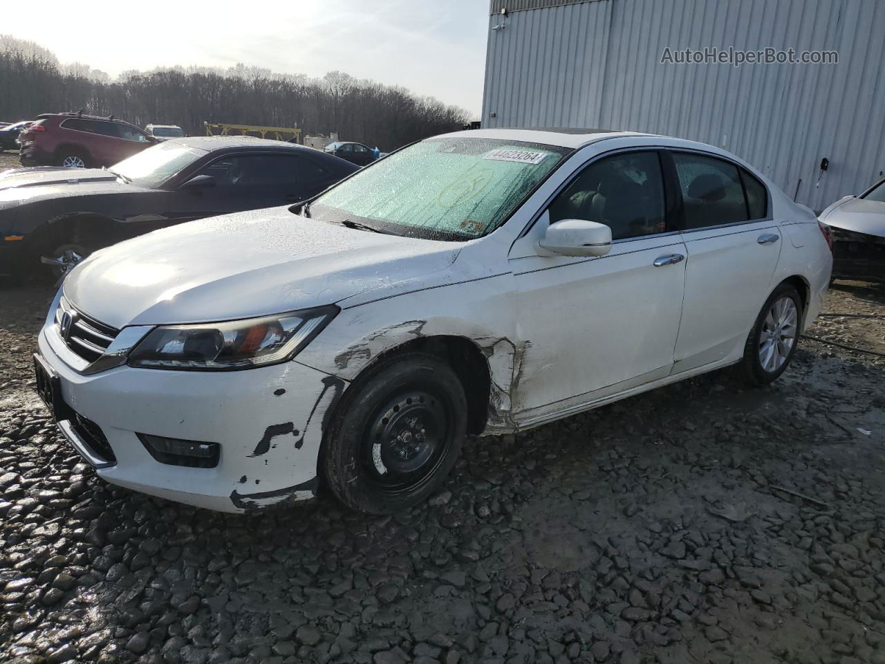 2014 Honda Accord Exl White vin: 1HGCR3F88EA040556