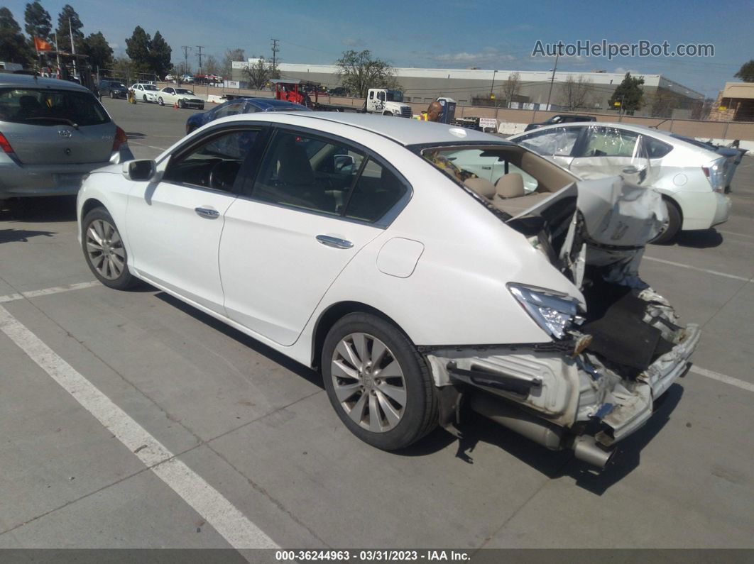 2015 Honda Accord Ex-l V-6 White vin: 1HGCR3F88FA008448