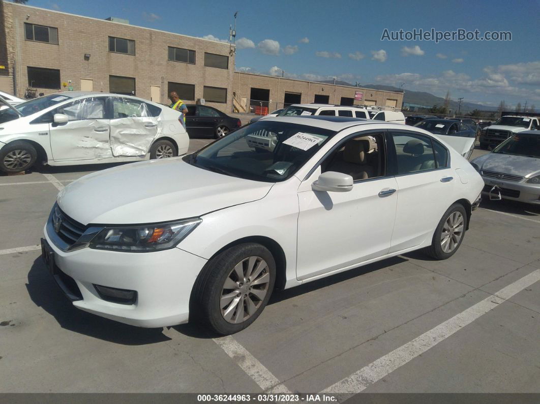 2015 Honda Accord Ex-l V-6 White vin: 1HGCR3F88FA008448