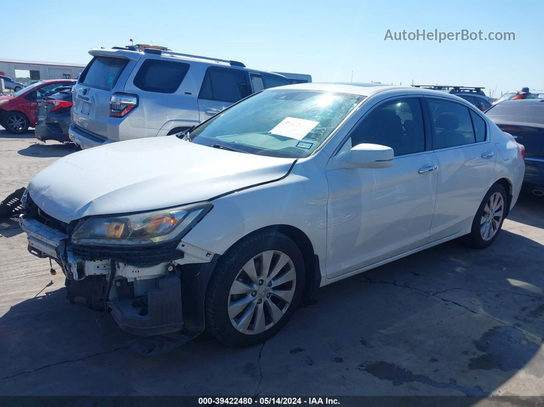 2015 Honda Accord Ex-l V-6 White vin: 1HGCR3F88FA015321