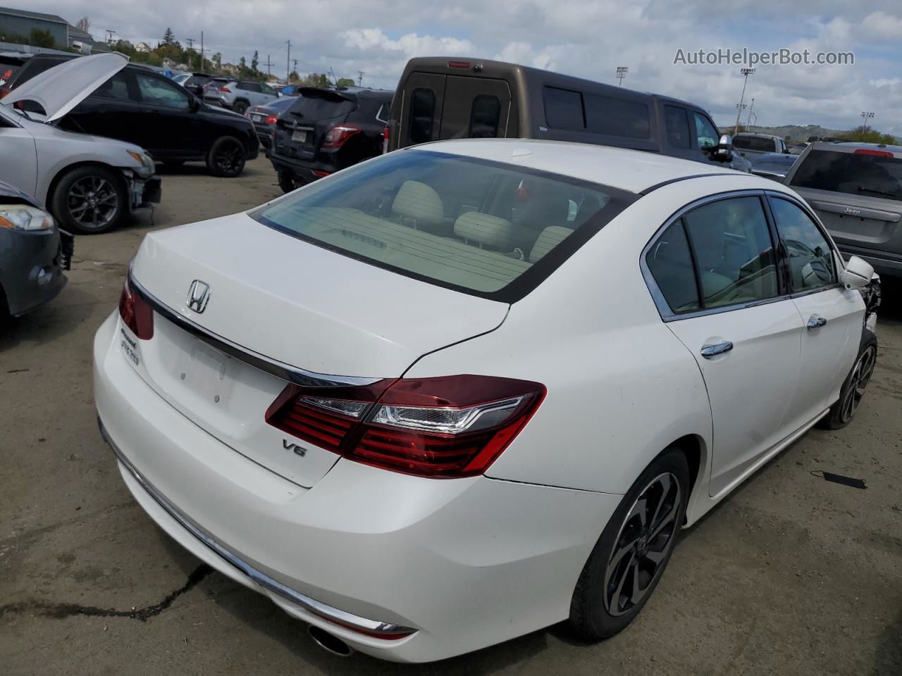 2016 Honda Accord Exl White vin: 1HGCR3F88GA006314