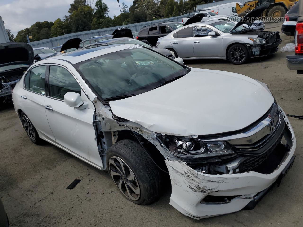 2016 Honda Accord Exl White vin: 1HGCR3F88GA006314