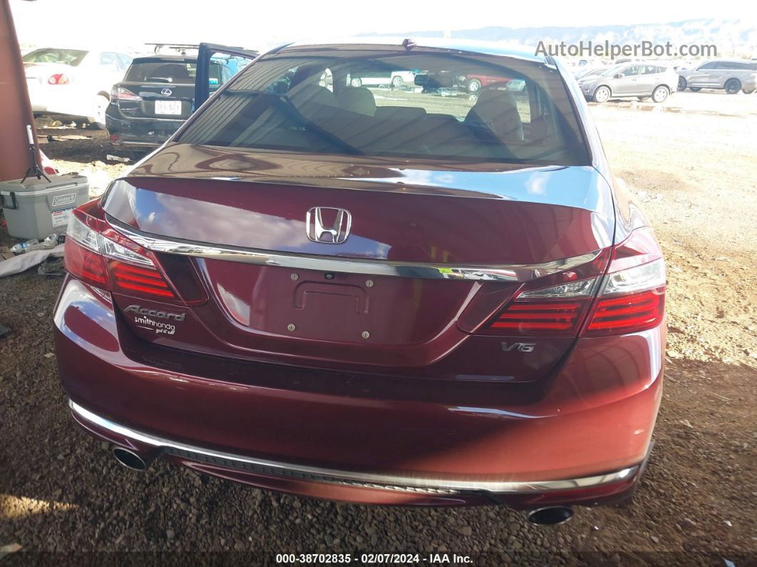 2016 Honda Accord Ex-l V-6 Maroon vin: 1HGCR3F88GA021749