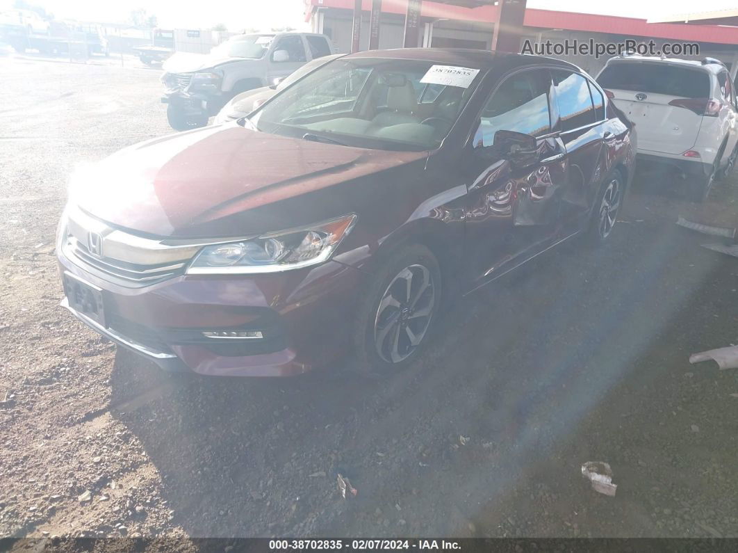 2016 Honda Accord Ex-l V-6 Maroon vin: 1HGCR3F88GA021749