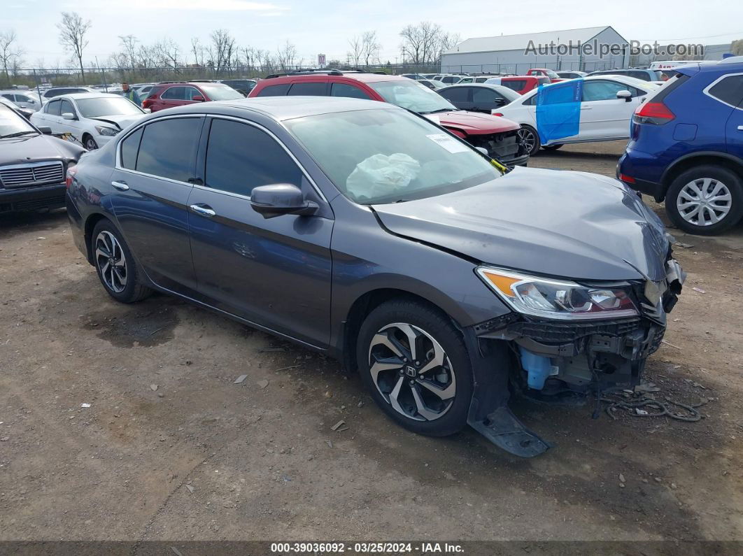 2017 Honda Accord Ex-l V6 Gray vin: 1HGCR3F88HA013118