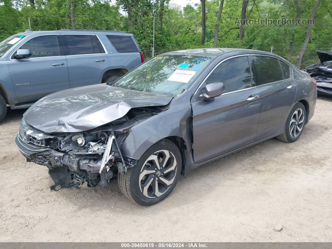 2017 Honda Accord Ex-l V6 Gray vin: 1HGCR3F88HA042974