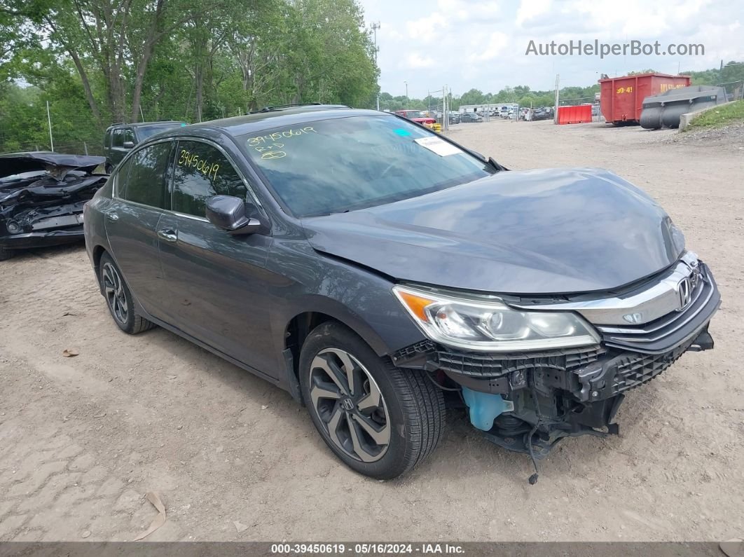 2017 Honda Accord Ex-l V6 Gray vin: 1HGCR3F88HA042974