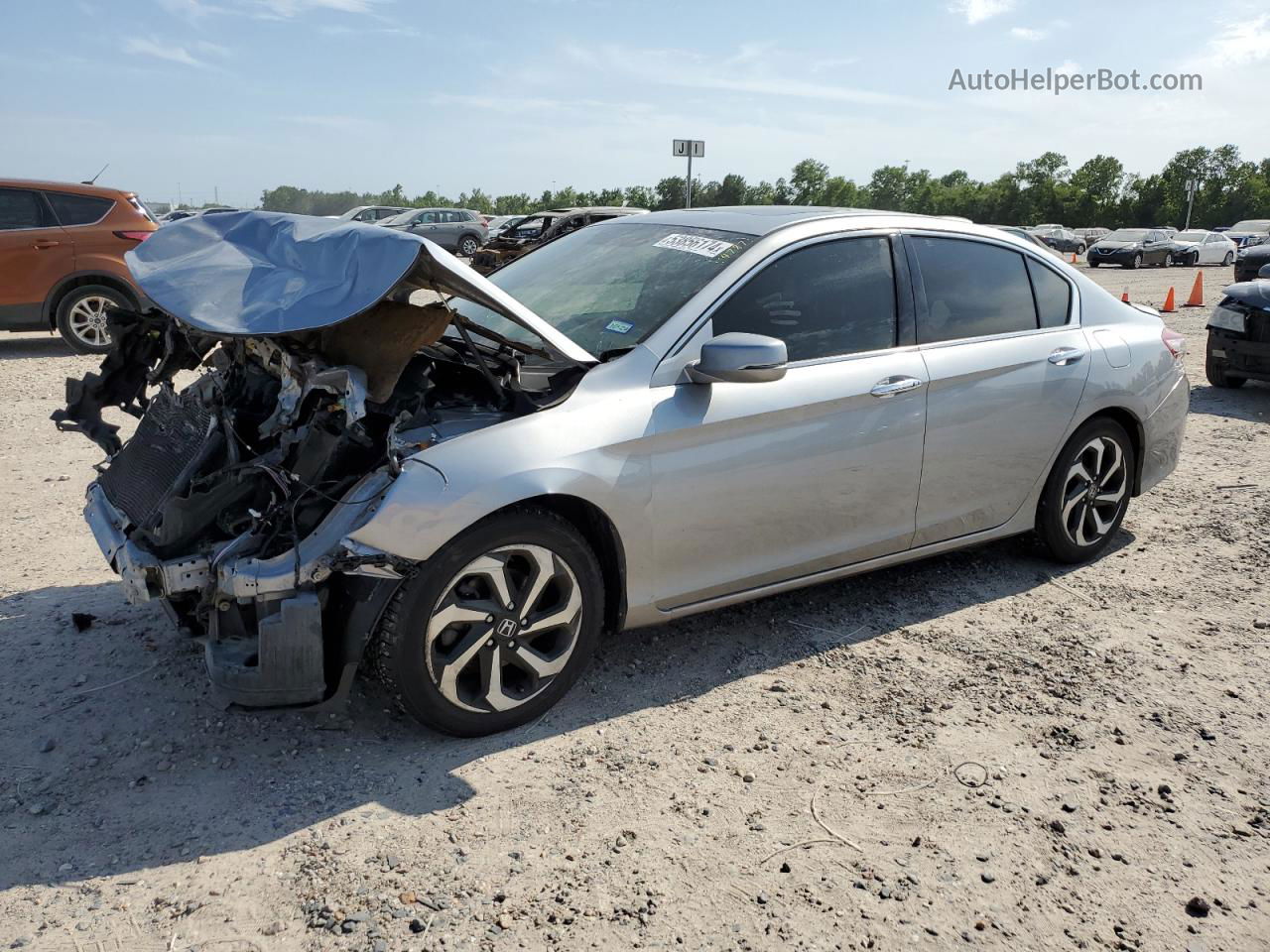 2017 Honda Accord Exl Silver vin: 1HGCR3F88HA044787