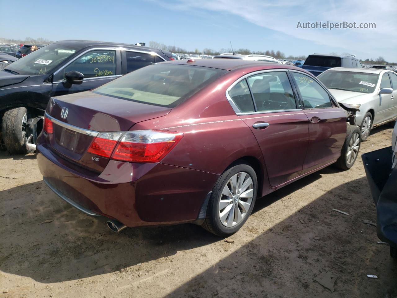 2014 Honda Accord Exl Темно-бордовый vin: 1HGCR3F89EA016041