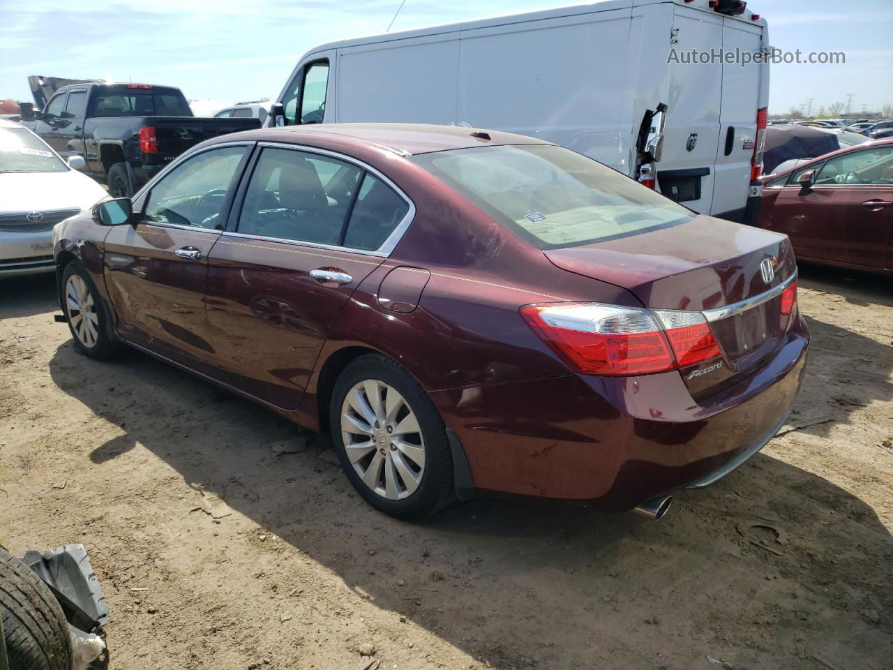 2014 Honda Accord Exl Темно-бордовый vin: 1HGCR3F89EA016041