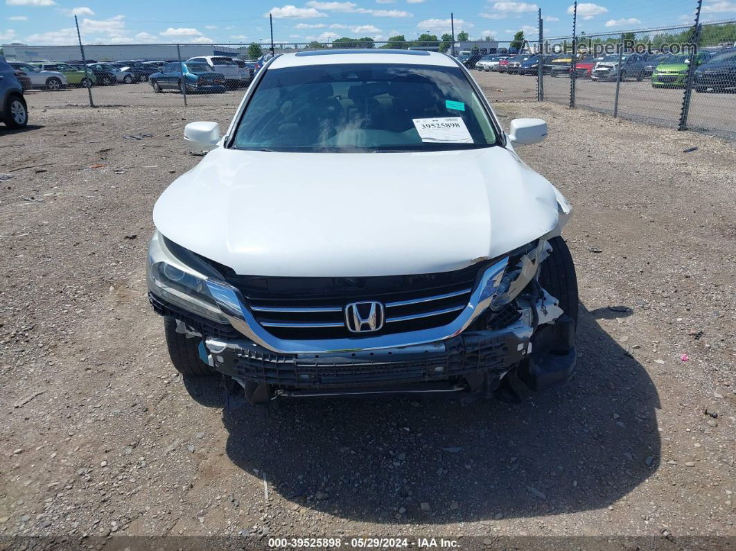 2014 Honda Accord Ex-l V-6 White vin: 1HGCR3F89EA020218