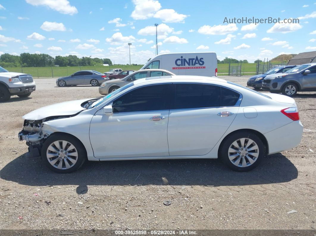 2014 Honda Accord Ex-l V-6 White vin: 1HGCR3F89EA020218