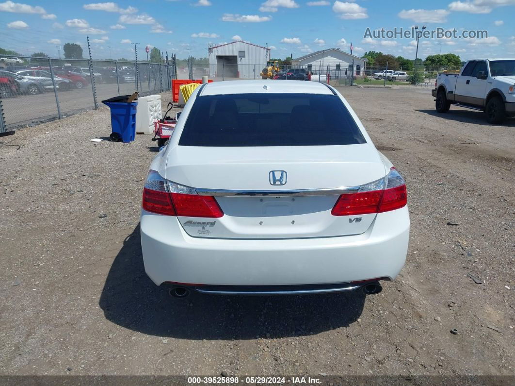 2014 Honda Accord Ex-l V-6 White vin: 1HGCR3F89EA020218