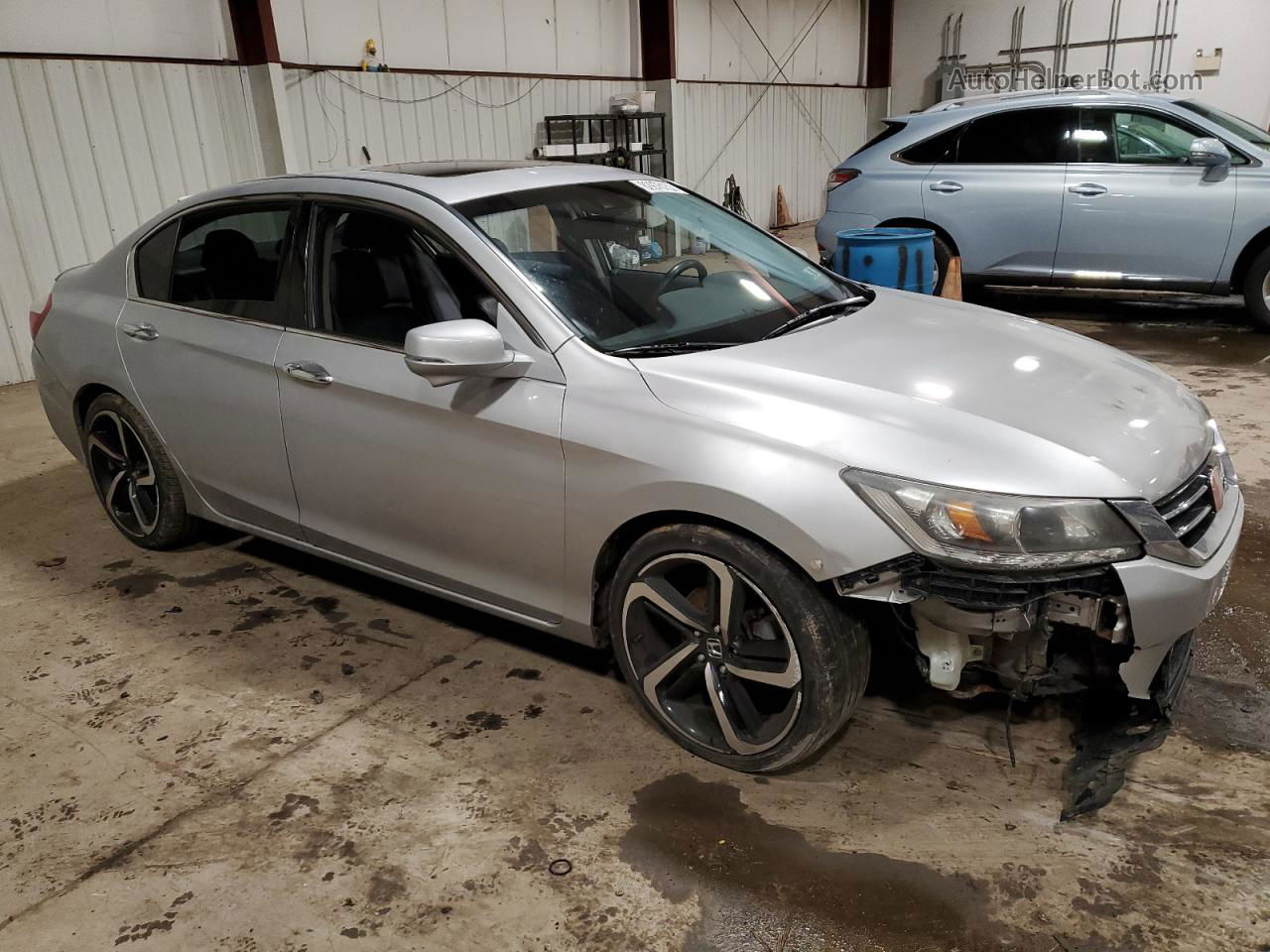 2014 Honda Accord Exl Silver vin: 1HGCR3F89EA033843