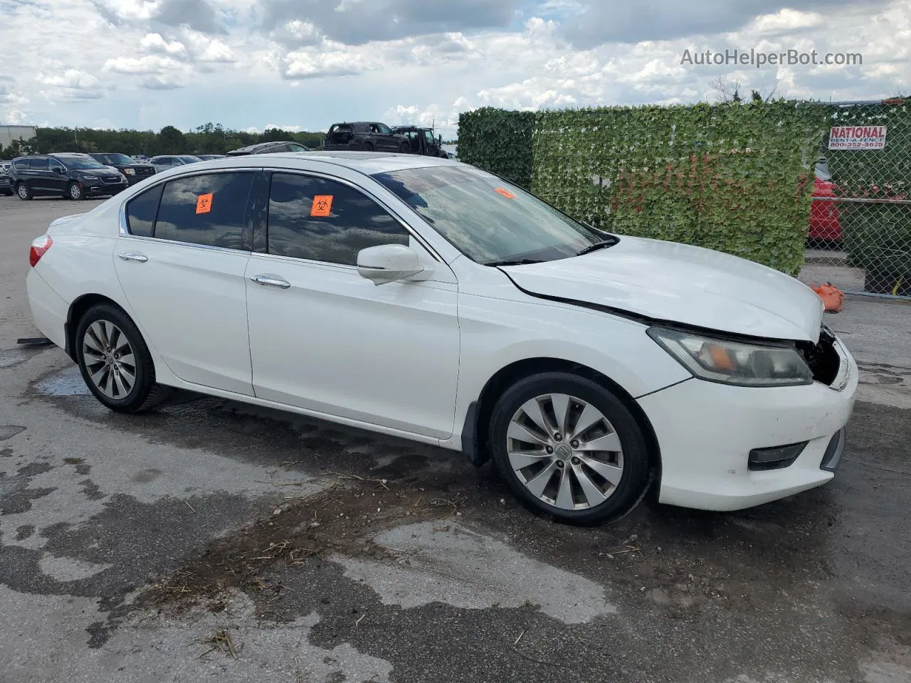 2015 Honda Accord Exl White vin: 1HGCR3F89FA023718