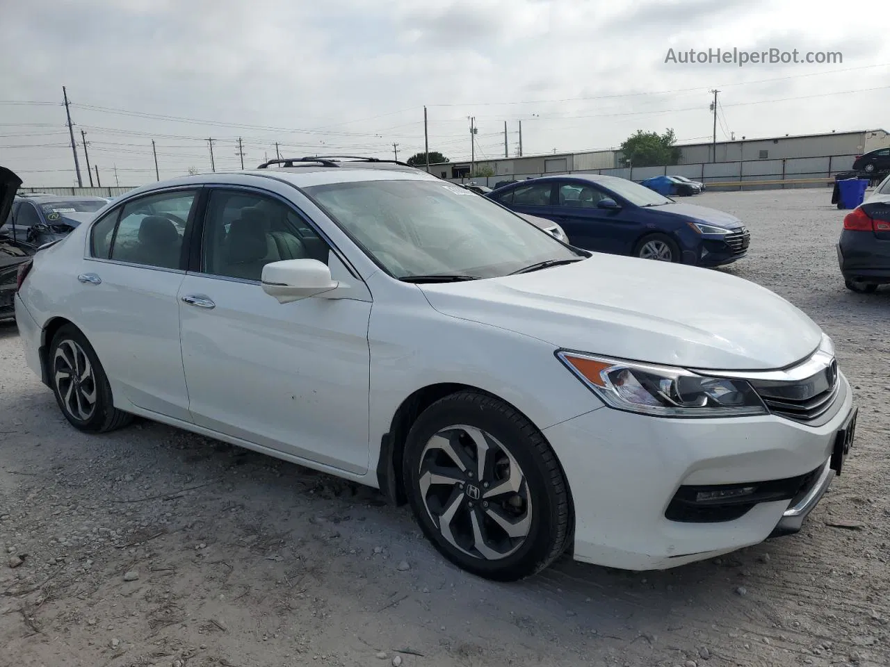 2016 Honda Accord Exl White vin: 1HGCR3F89GA028533