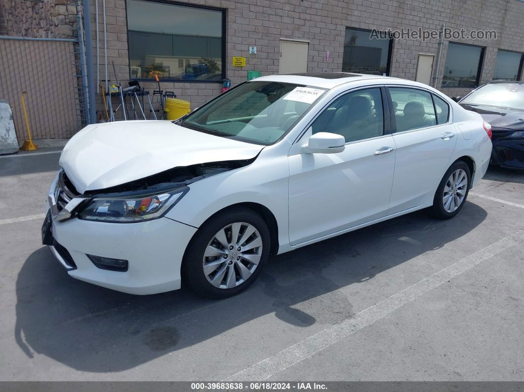 2015 Honda Accord Ex-l V-6 White vin: 1HGCR3F8XFA029950