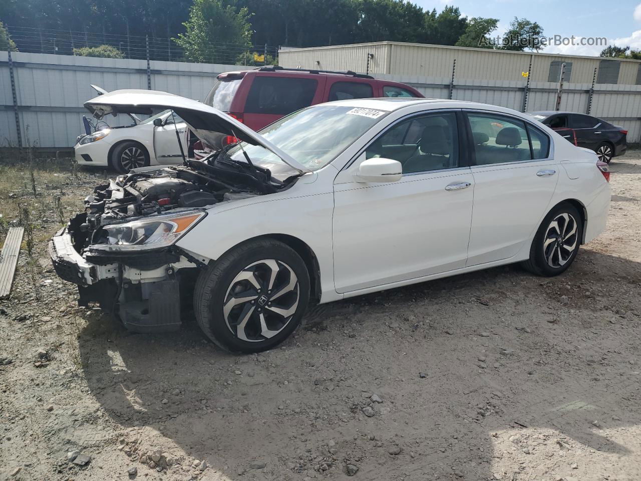 2017 Honda Accord Exl White vin: 1HGCR3F8XHA045102