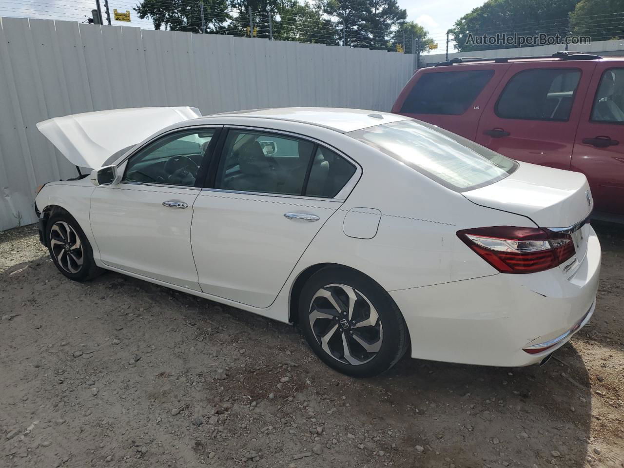 2017 Honda Accord Exl White vin: 1HGCR3F8XHA045102