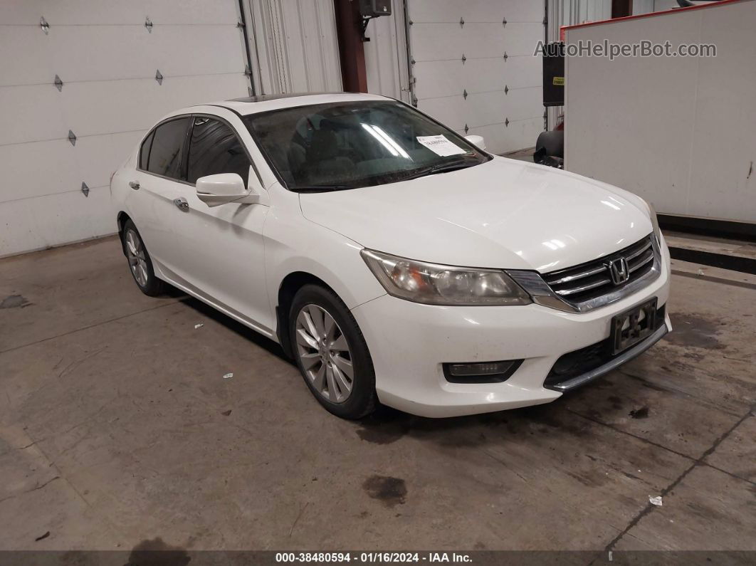 2014 Honda Accord Touring White vin: 1HGCR3F90EA024456