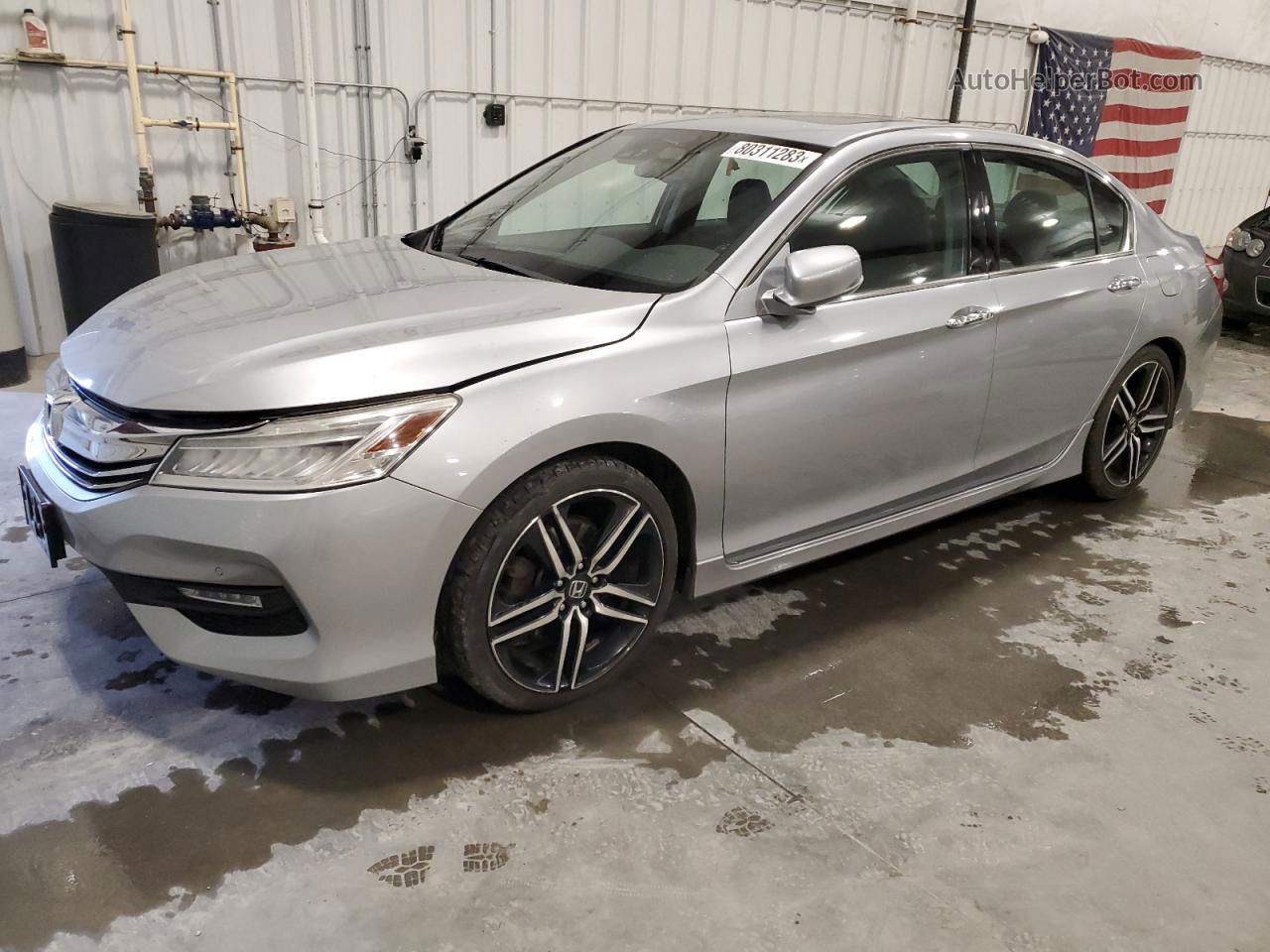 2016 Honda Accord Touring Silver vin: 1HGCR3F91GA021911