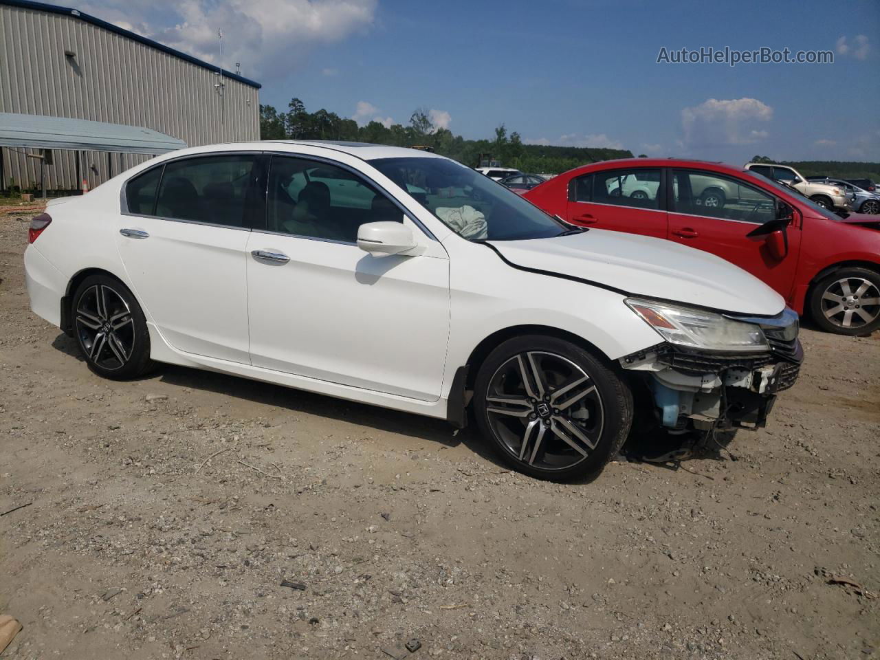 2017 Honda Accord Touring White vin: 1HGCR3F92HA014435