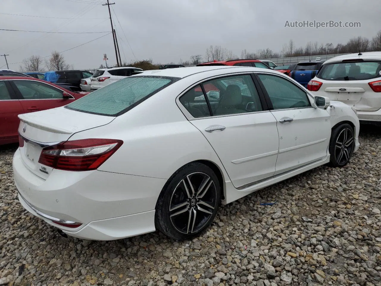 2016 Honda Accord Touring White vin: 1HGCR3F94GA009414