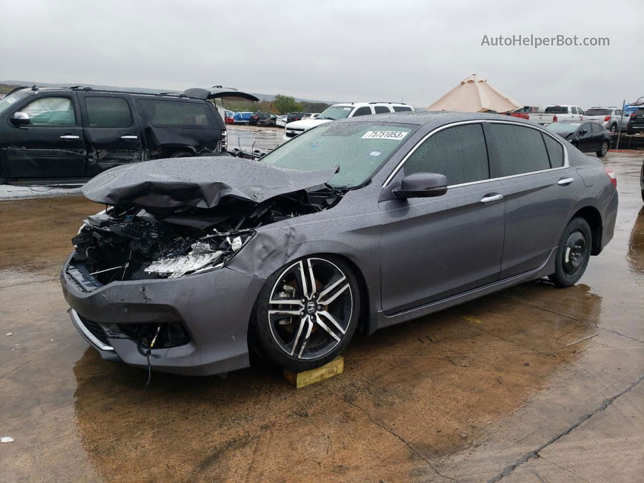 2017 Honda Accord Touring Gray vin: 1HGCR3F96HA010209