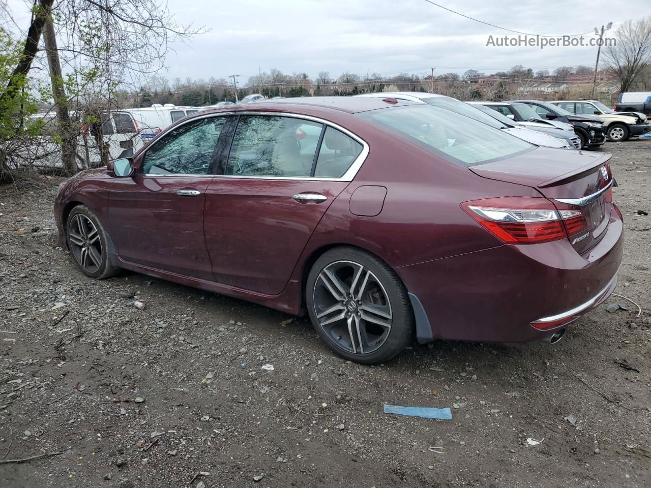 2016 Honda Accord Touring Burgundy vin: 1HGCR3F9XGA024466