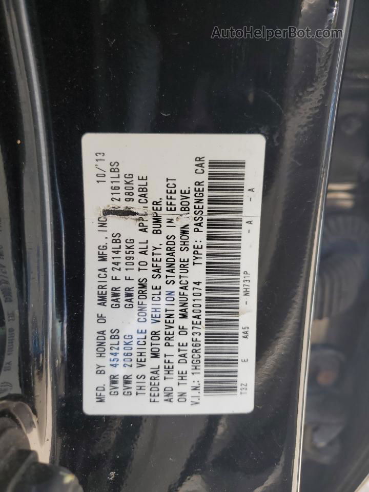 2014 Honda Accord Hybrid Black vin: 1HGCR6F37EA001074