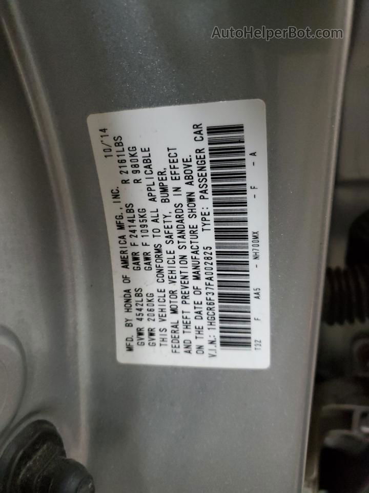 2015 Honda Accord Hybrid Silver vin: 1HGCR6F37FA002825