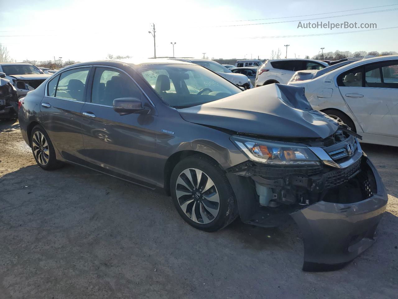 2014 Honda Accord Hybrid Exl Gray vin: 1HGCR6F52EA008015