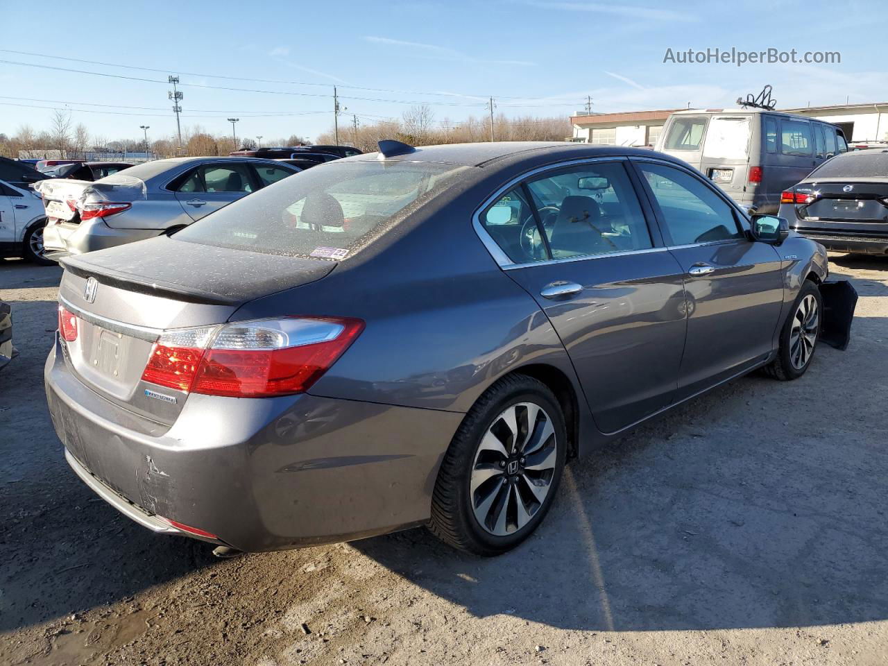 2014 Honda Accord Hybrid Exl Gray vin: 1HGCR6F52EA008015