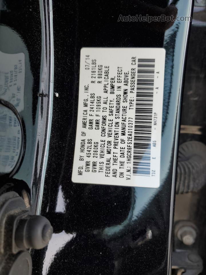 2014 Honda Accord Hybrid Exl Black vin: 1HGCR6F52EA010377