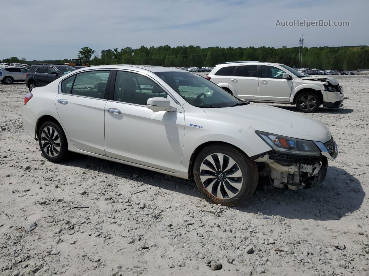 2015 Honda Accord Hybrid Exl Белый vin: 1HGCR6F54FA001312