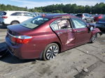 2014 Honda Accord Hybrid Exl Темно-бордовый vin: 1HGCR6F55EA008168