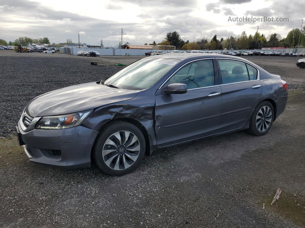 2014 Honda Accord Hybrid Exl Gray vin: 1HGCR6F56EA002069