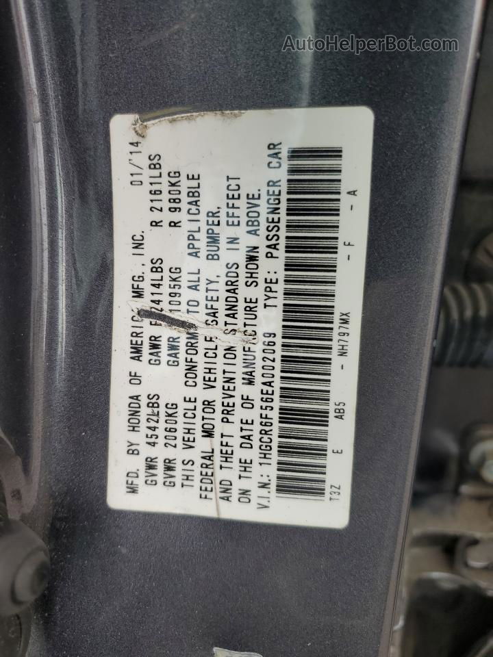 2014 Honda Accord Hybrid Exl Gray vin: 1HGCR6F56EA002069