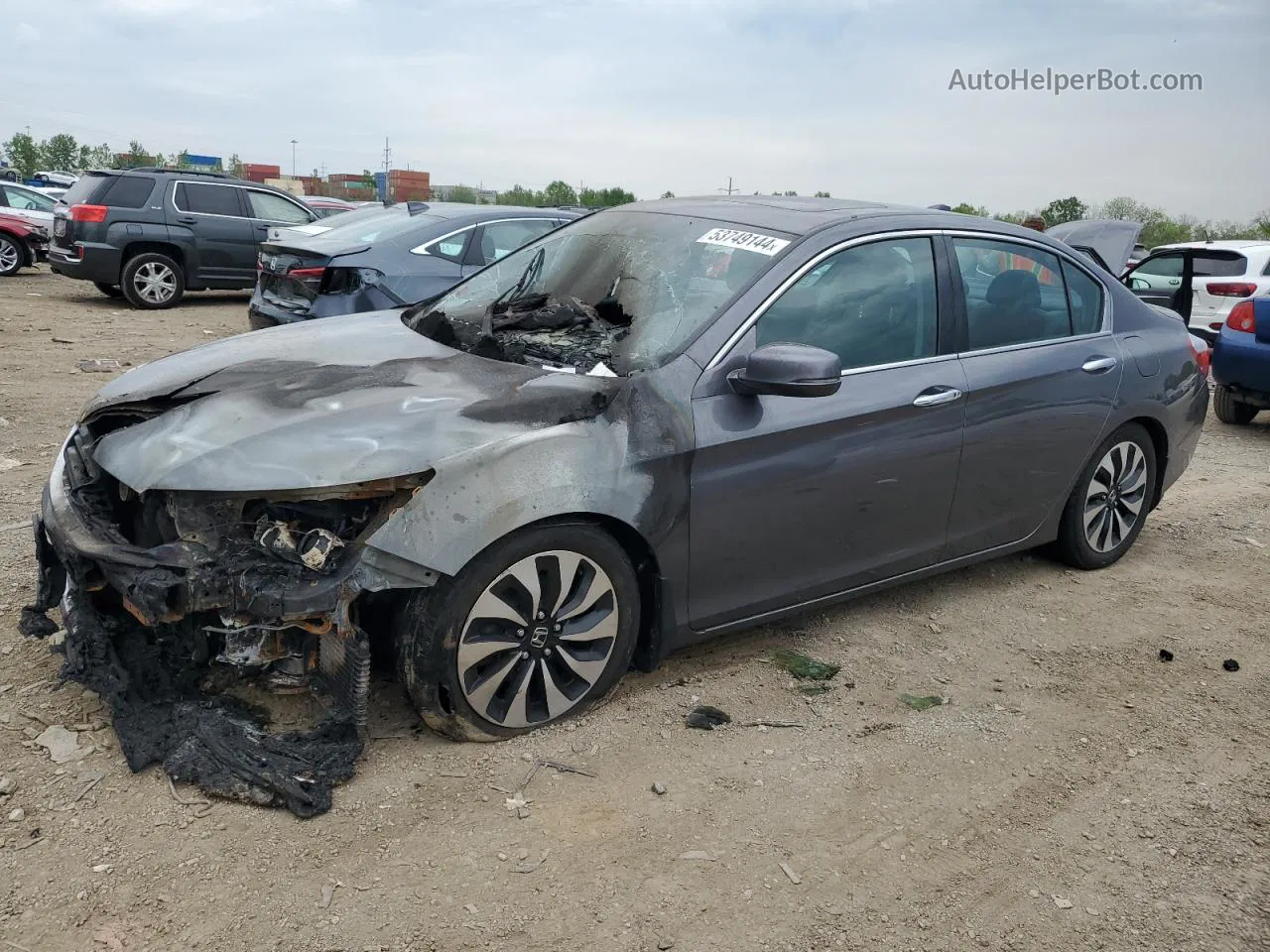 2014 Honda Accord Hybrid Exl Gray vin: 1HGCR6F56EA005215