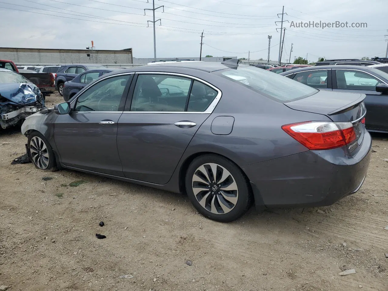 2014 Honda Accord Hybrid Exl Gray vin: 1HGCR6F56EA005215