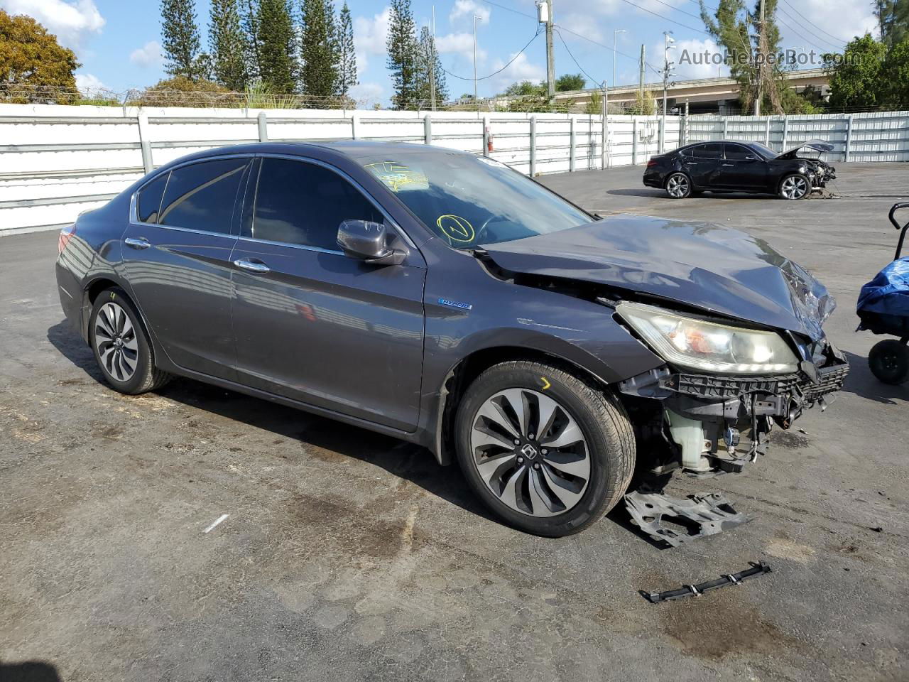 2014 Honda Accord Hybrid Exl Gray vin: 1HGCR6F57EA005210