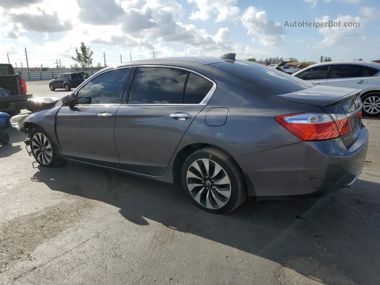 2014 Honda Accord Hybrid Exl Gray vin: 1HGCR6F57EA005210