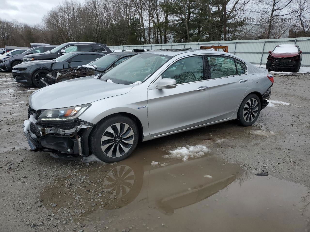 2014 Honda Accord Hybrid Exl Silver vin: 1HGCR6F58EA000405