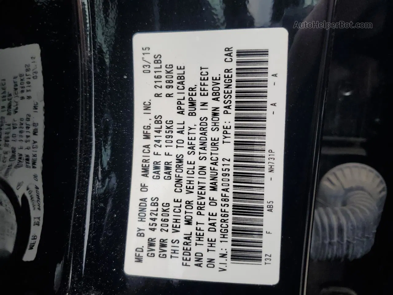 2015 Honda Accord Hybrid Exl Черный vin: 1HGCR6F58FA009512