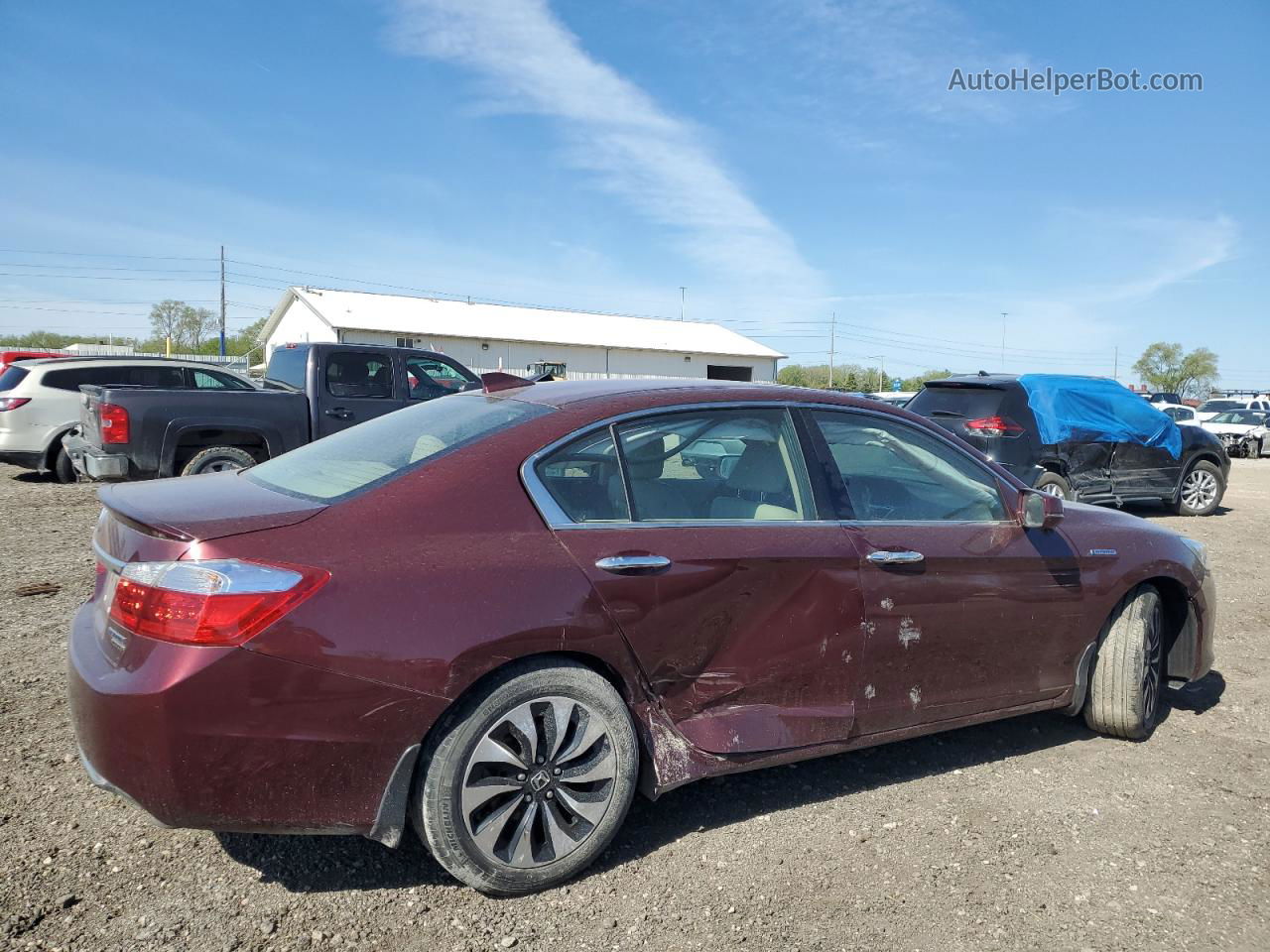 2014 Honda Accord Touring Hybrid Burgundy vin: 1HGCR6F73EA010938