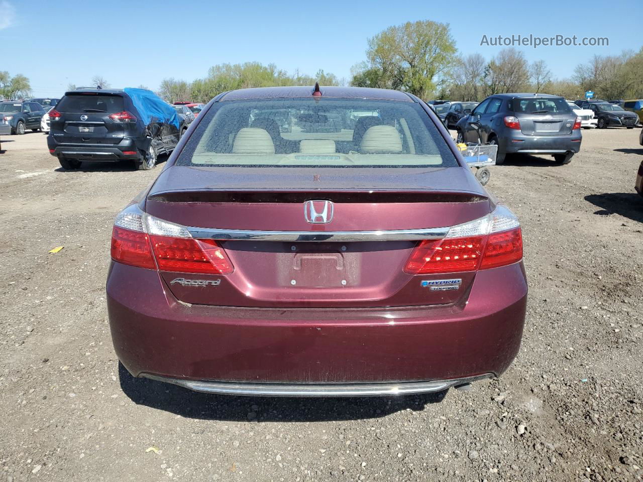 2014 Honda Accord Touring Hybrid Burgundy vin: 1HGCR6F73EA010938